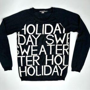 Grey Antics Black and White Tasteful Ugly Holiday Christmas Sweater M